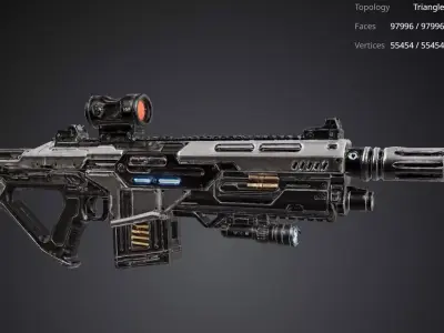 Futuristic Gun 3D model 3