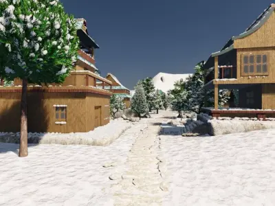 Winter Village 3D model get