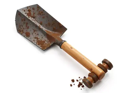 Rustic Coffee Grinder Shovel Low-poly 3D model