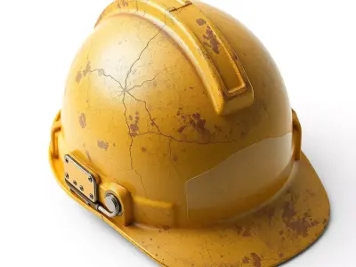 Distressed Industrial Safety Hard Hat Low-poly 3D model