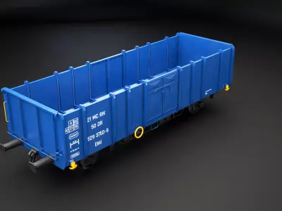 Coal Railcar Ekkl Low-poly 3D model