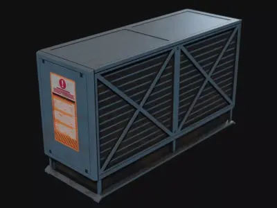 Air Conditioner Unit and Refrigeration Machine Game Ready Low-poly 3D model 2