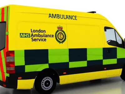 Mercedes Benz Sprinter L2H2 2009 England Ambulance UK 3D model
