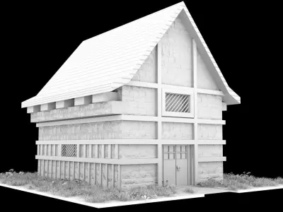 low poly house model Free low-poly 3D model