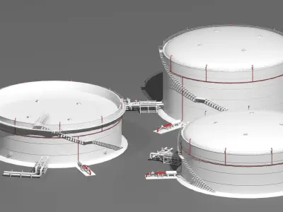 Industrial tanks 3D model