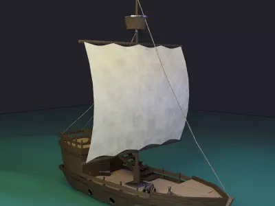 Stylized Pirate Ship 3D model