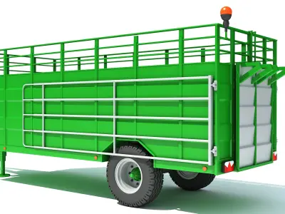 Animal Transporter Farm Trailer 3D model