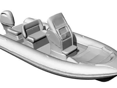 RIB Boat - Fluke 60 3D model