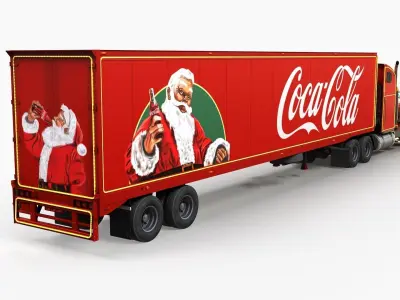 Freightliner Classic Christmas CocaCola truck Low-poly 3D model