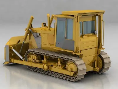 Bulldozer for construction sight 3D model