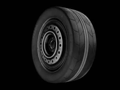 Car Wheel Sport  High Poly Tire with Rims 3D model