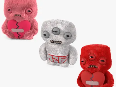Plush Alien Toys Collection 3D model