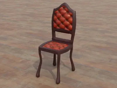 Antique Chair Low-poly 3D model