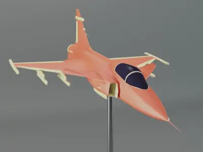 Gripen orange fighter jet 3D print model