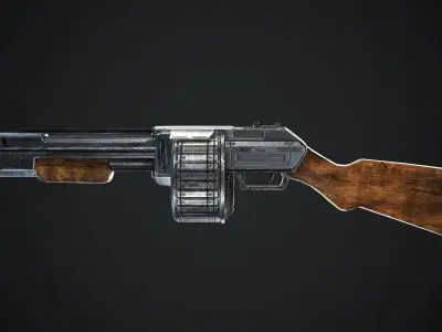 Horn 3 gun Low-poly 3D model