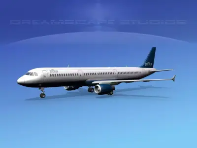 Airbus A321 Jet Blue 3D model