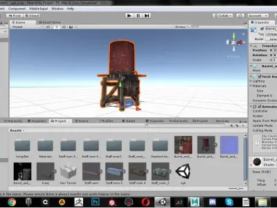 Barrel and Pallet Low-poly 3D model