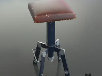 Industrial vintage bar sool Low-poly 3D model