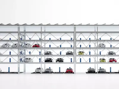 Modern multi-level parking lot 3D model