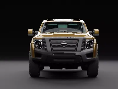Nissan 4x4 Car Metallic Brown Low-poly 3D model