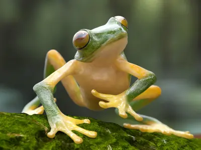 Realistic Tree Frog Rigged for Cinema 4D 3D model