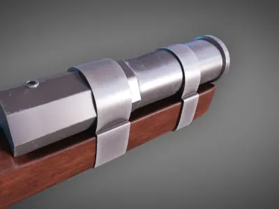 Medieval HandCannon 3D Model Lowpoly Low-poly 3D model