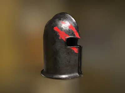 Old worn helmet Free low-poly 3D model