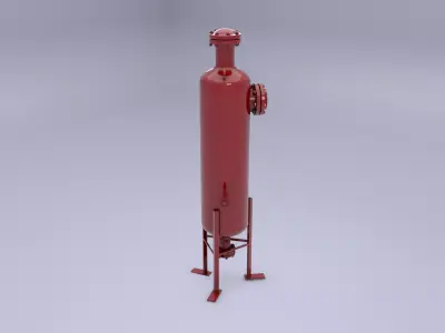 Degasser gas cylinder Low-poly 3D model