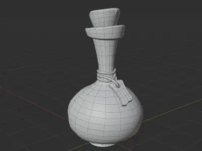 bottle with label Low-poly 3D model