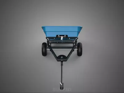 TILTED BED POLY DECK TRAILER CARGO MATERIAL HANDLING TRANSPORT 2 3D model