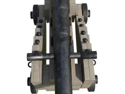 Medieval Cannon Low-poly 3D model shop