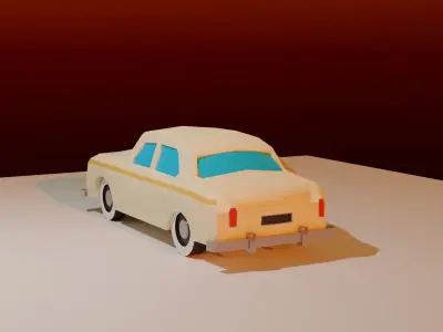 Peugeot 403 1960 low poly cartoon  Free 3D model