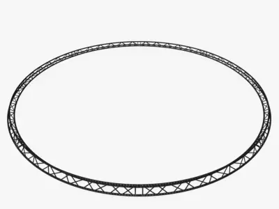 Circle Triangular Truss Full diameter 1000cm 3D model