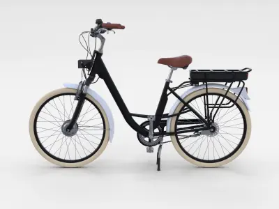 Electric City Bicycle Black 3D model
