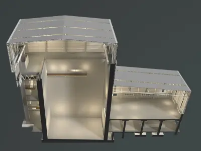 Industrial building in section cut 25i15 3D model