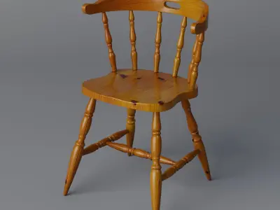 Antique Chair Low-poly 3D model