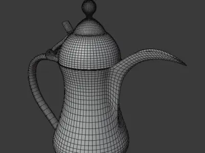 dallah golden coffee pot Low-poly 3D model