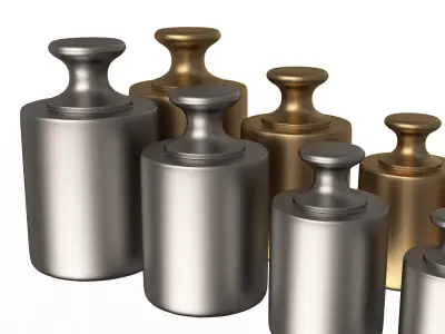 Antique Scale Weights Set Low-poly 3D model