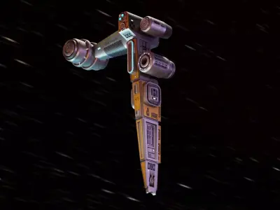Space Horse Spaceship Low-poly 3D model