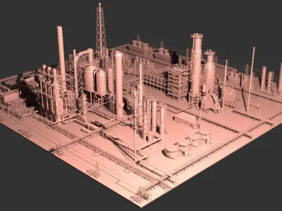 Mega Oil Refinery 3D model