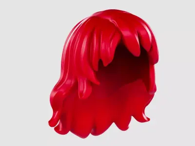Minifigure Long Wavy Hair Nami 3D model