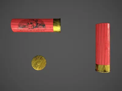 PBR M1014 Shotgun Low-poly 3D model