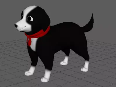 Cartoon Dog Character 3D Model Low-poly 3D model