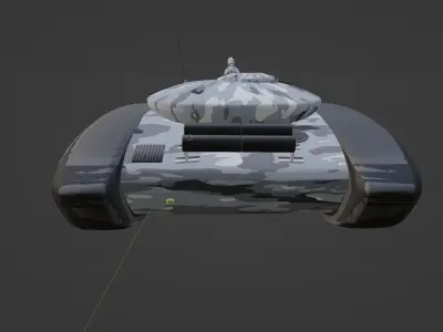 Gray toy tank 3D model