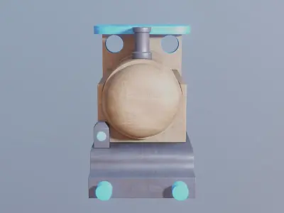 WOODEN LITTLE TRAIN TOY - RogueFilmProductions Low-poly 3D model