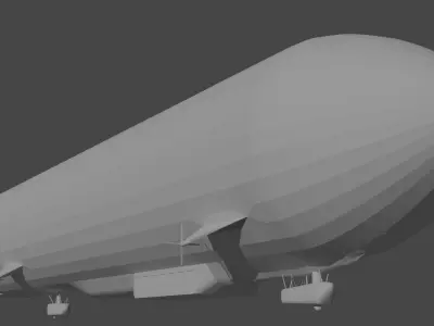 lowpoly Zeppelin Free 3D model