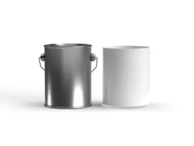 One pint paint can with metal handle  3D model