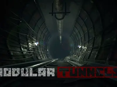 Modular Tunnels Low-poly 3D model