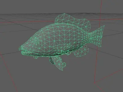 Snapper Low-poly 3D model 3