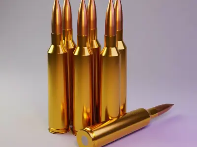 3d model of several bullets for ak 47  3D model